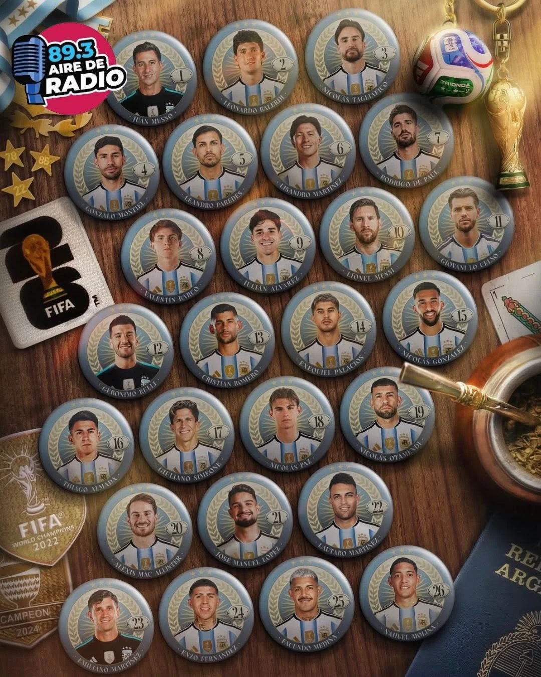 MESSI ENCABEZA LA NÓMINA DE 26 JUGADORES QUE BUSCARÁN DEFENDER EL TÍTULO__🇦🇷 Lionel Scaloni confirmó la lista definitiva de 26 jugadores de la Sel(